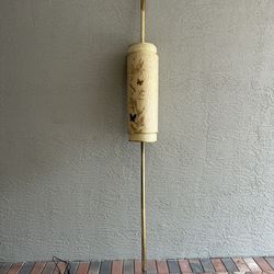 Mid Century Modern Tension Pole Lamp Brass Fiberglass Butterfly Shade Parts