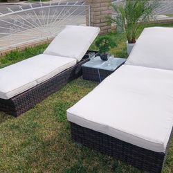 Brand New Patio  Lounge Chairs  3 Pcs In Box It's already assemble.