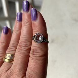 Vintage Sarah Covington Sterling Crystal Ring