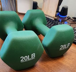 New Green Colored Neoprene Dumbbell Hand Weights for Home Gym $35 OBO