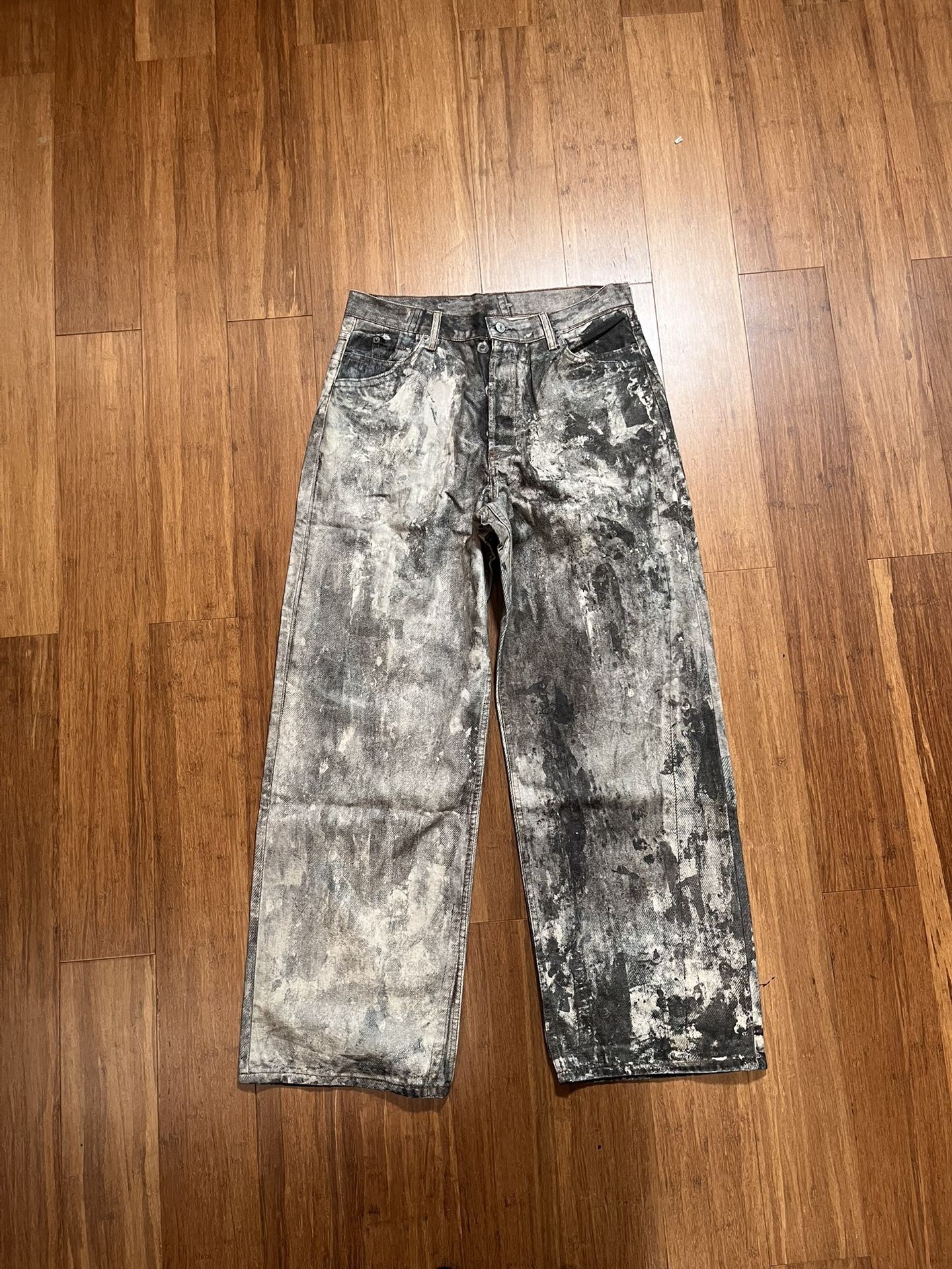 Acne Studios Paint Painter Splatter Jeans Grey Keychain
