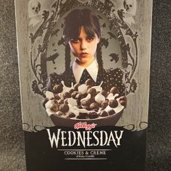 Kelloggs Limited Halloween Edition 12 oz Box Of Wednesday Cookies & Creme Cereal