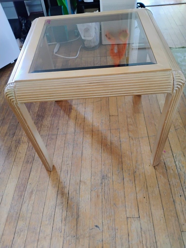 Large Glass End Table