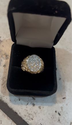 Natural diamond 14k nugget ring