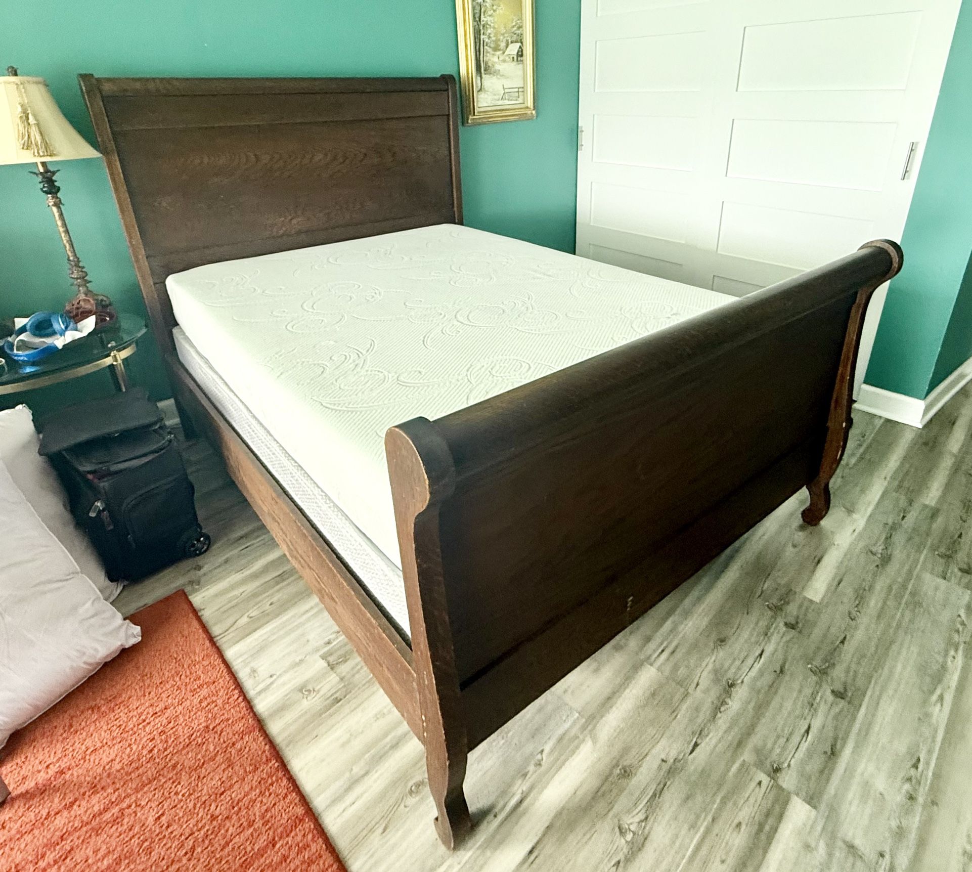 Antique Wooden Full Size Bed Frame – Over 100 Years Old