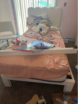 Twin bed frame and mattress