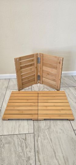 Bamboo Non-Slip Foldable Bathroom Mat for Indoor & Outdoor Use, Both For $15.