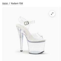 Pleaser Clear/White Heels - Size 6