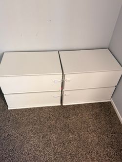 Pair of White 2-Drawer Dressers