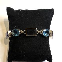 925 Sterling Silver Gemstone ladies bracelet size 7.5”