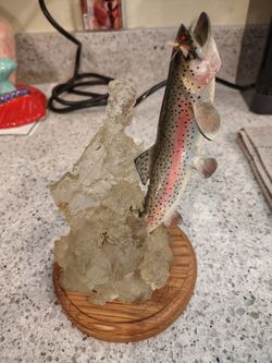 Beautiful Marc DeMott Rainbow Trout Sculpture