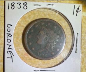 1838 Coronet Head Cent