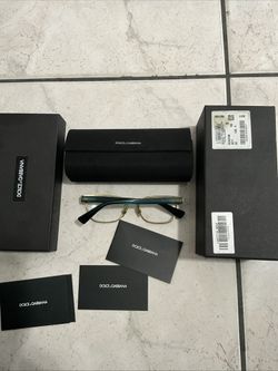 Dolce & Gabbana Eyeglasses Frames DG1(contact info removed) Blue Gold Rectangle 53-16-140