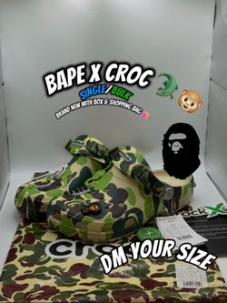 Bape X Croc Green Camo