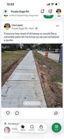 If anyone has need of a driveway or sidewalk
