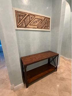 Rustic table and Aztec Art