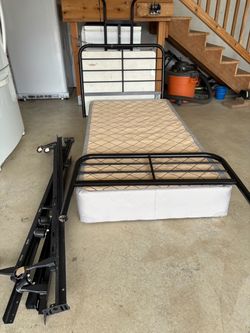 Twin bed frame with box spring