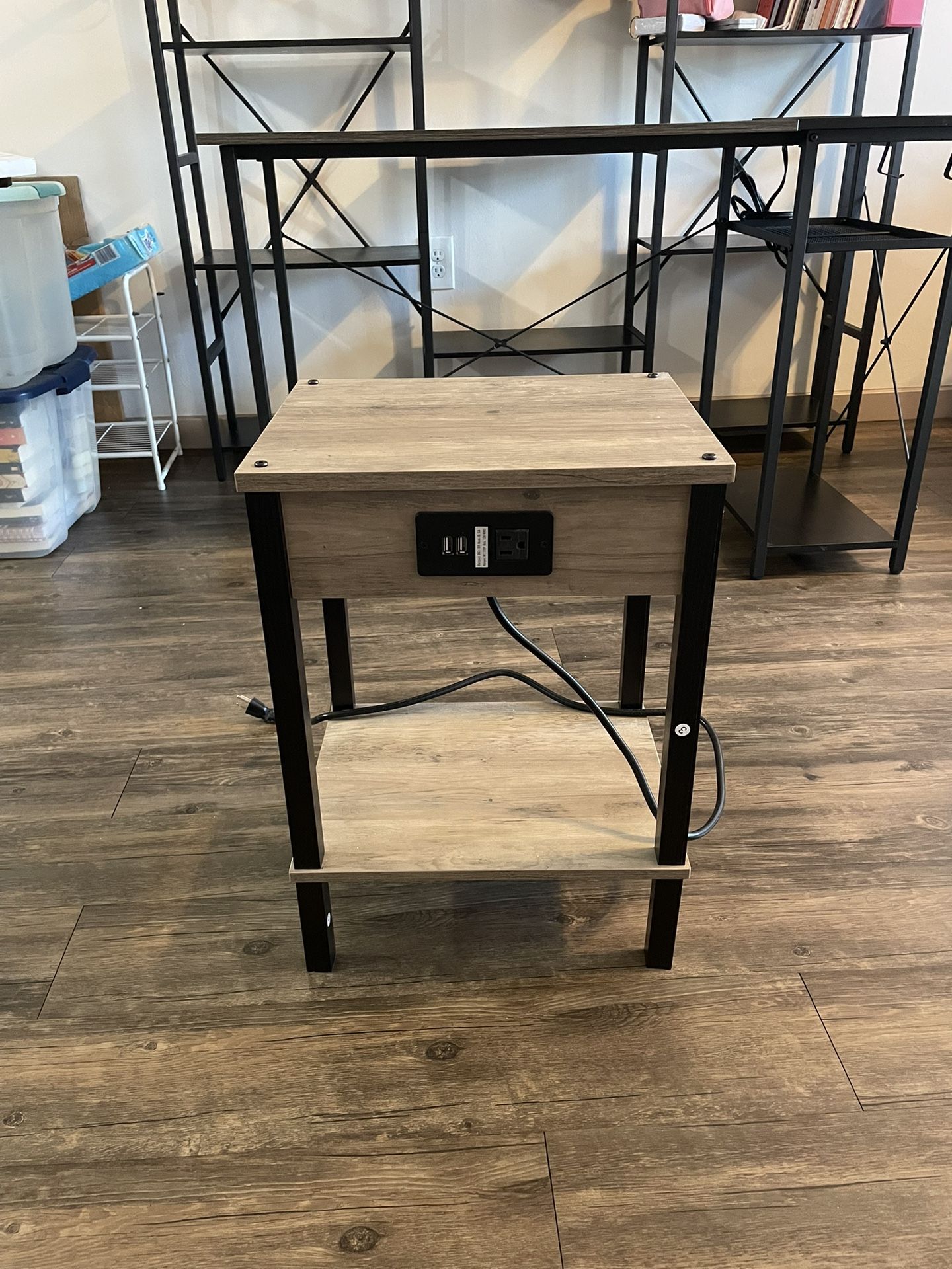 Electric End Table With Charging Ports