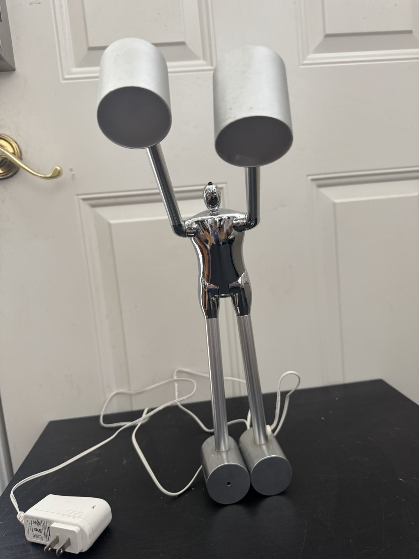 Metal Human Person Body Table Lamp 16” LED Arms Man 2 Max