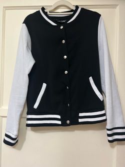 Black and white Jersey baseball jacket medium