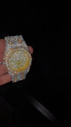 two tone moissanite AP watch