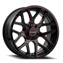 Qty 1 Wheels 22" W903 22x10 6x135 / 6/139.7 Black Red Tint  -19 106.1 CB