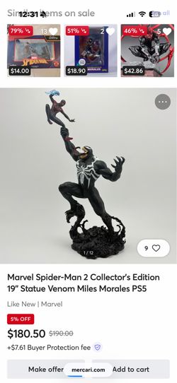 Marvel Spider-Man 2 Collector's Edition 19" Statue Venom Miles Morales