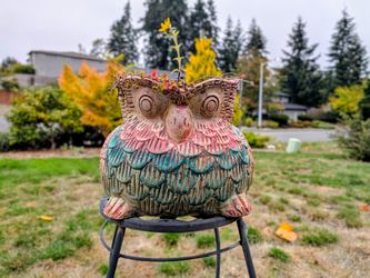 Large Ceramic Owl Garden Planter
