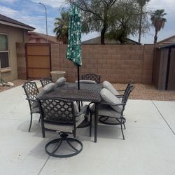 6 Seat Patio Set Metal 
