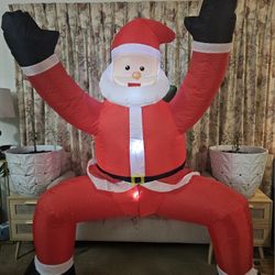 6 FT Funny Climbing santa, Christmas Inflatable Decoration Blow Up Christmas Decoration Hanging Santa with Build-in LED for Indoor Outdoor Window Wall