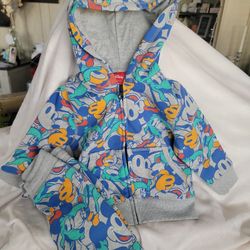 BRAND NEW 2 PIECE DISNEY MICKEY MOUSE SWEATSUIT SIZE 2T