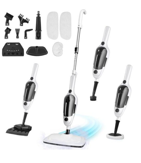 Steam Mop - 11-in-1 Steam Cleaner for Home with 15.2 OZ Water Tank & 23FT Power Cord, Detachable Steam Mops for Floor Cleaning MultiPurpose Steamer fo