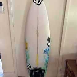 5’8 Sharpeye Synergy Surfboard Shaped for pro Luana Silva.