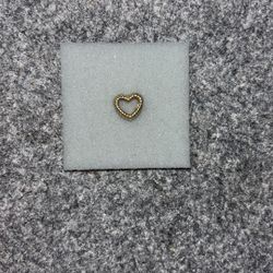 Limited Edition Beaded Open Heart Charm 14k gold plating