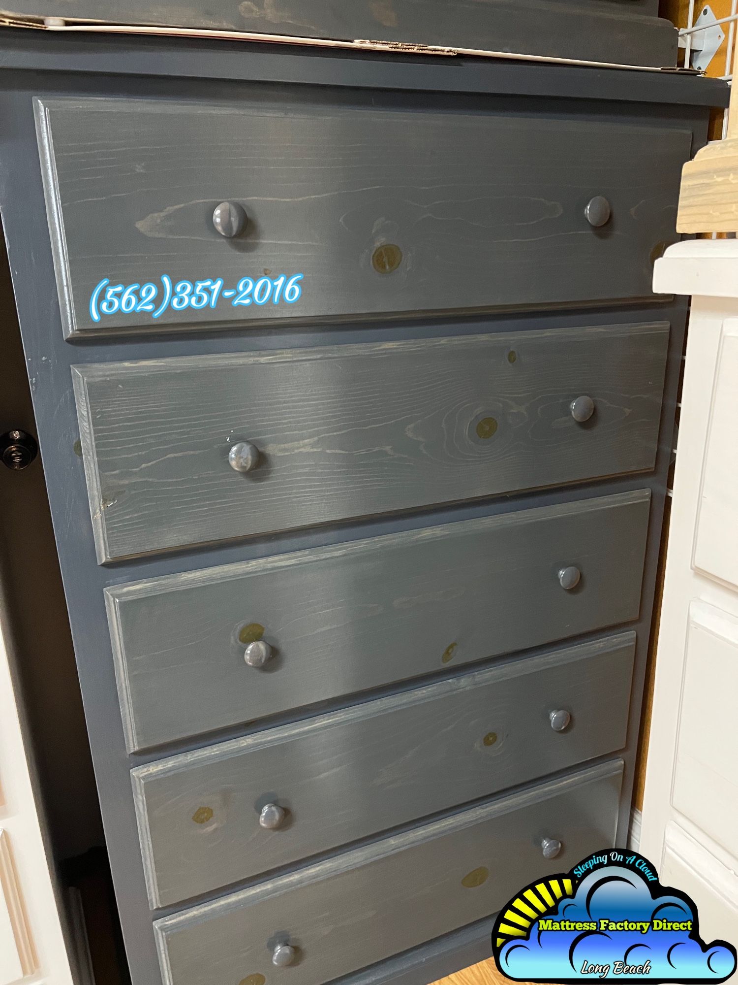 Grey Jumbo Pinewood Dresser Drawer Chest Cajonera Comoda Nueva