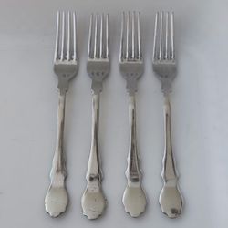 4pc Ikea Skuren Dessert/Salad Fork 6 5/8 in Stainless Plain Scalloped Edge