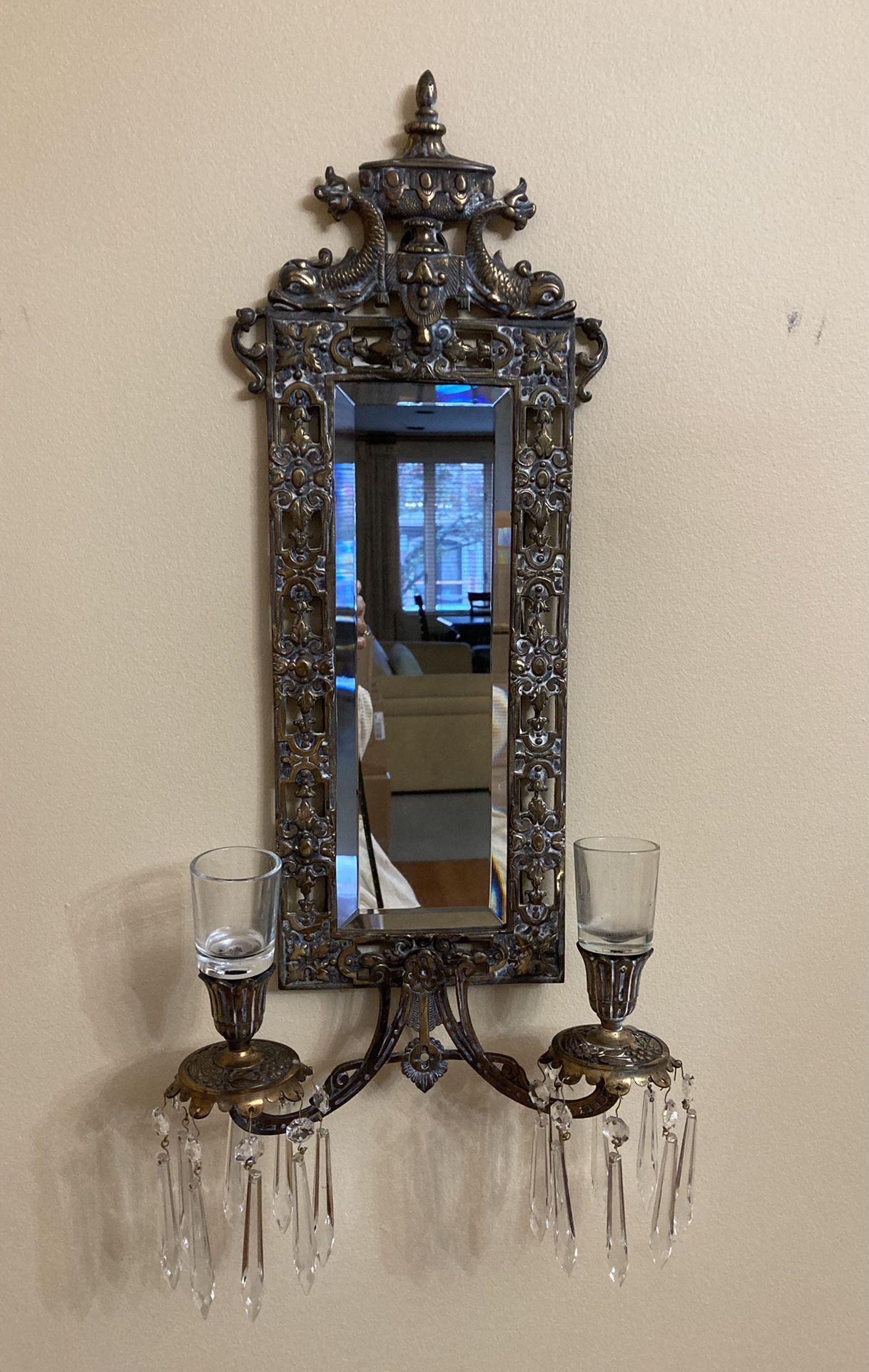 Antique Candelabra With Mirror
