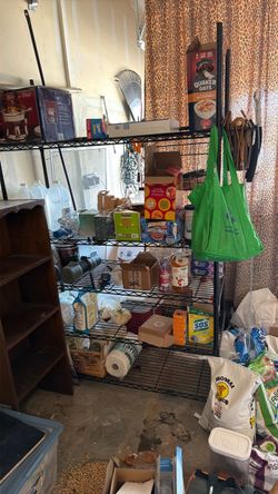 5 Shelves Metal Garage storage rack with 3 side baskets