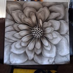 contemporary metallic floral canvas wall art