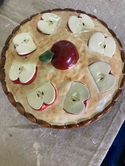 11” Vintage  Apple Pie Ceramic Dish