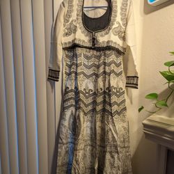 Women's Sleeveless Long Frock With Cardigan