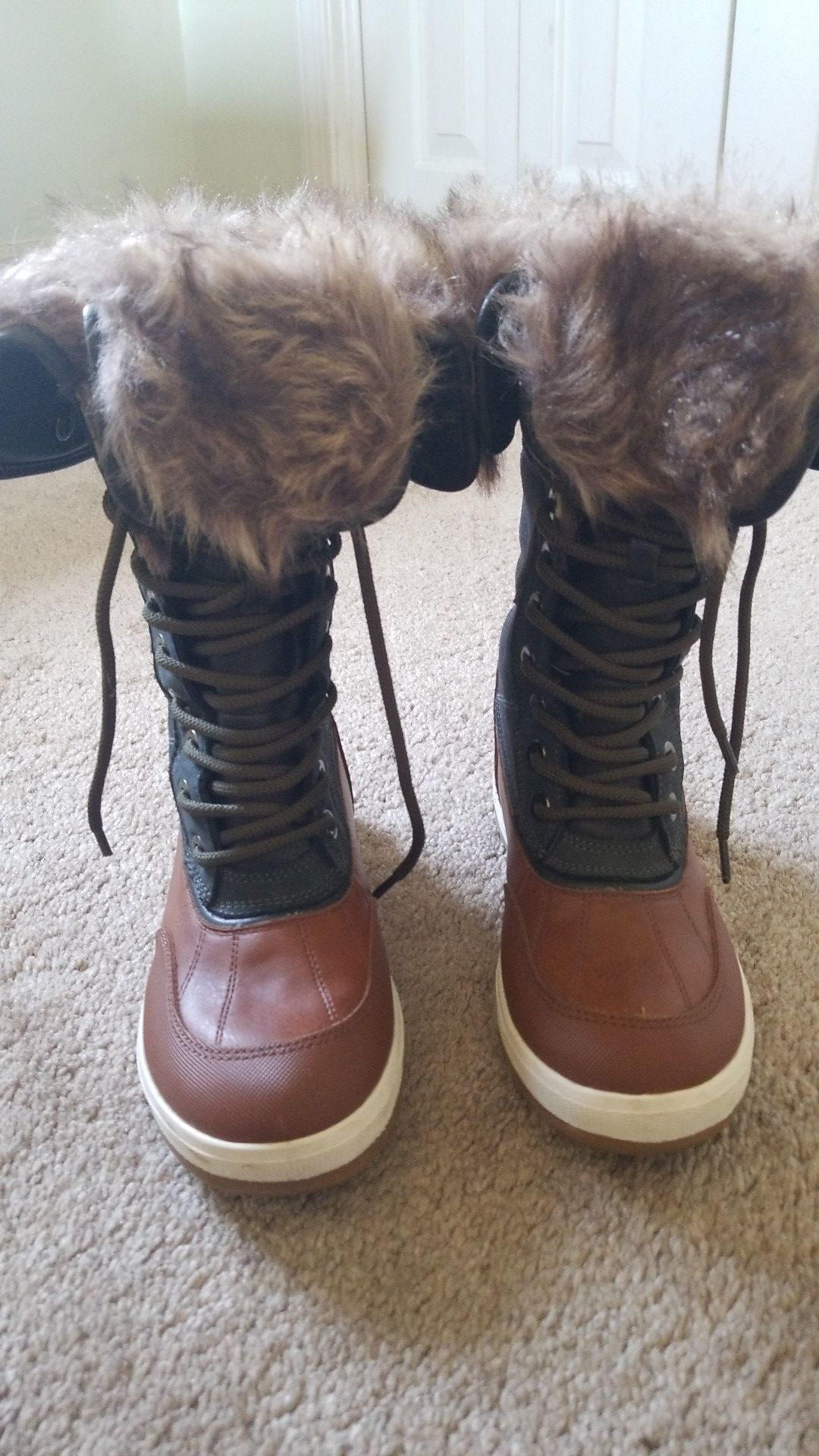 ALDO Green Suede Fur-Lined Boots Women'