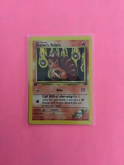 1st edition Blaine’s Vulpix 66/132 Pokemon Card from Gym Challenge