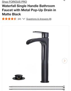 Forious Pro Matte Black Waterfall Bathroom Faucet