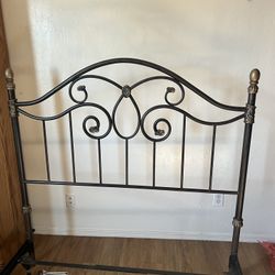 Full Size Head Board, Frame And Metal Box Spring 