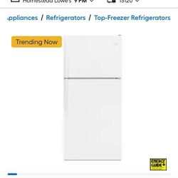 White Whirlpool Refrigerator 