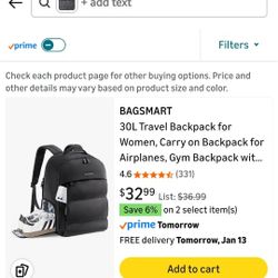 BAGSMART Travel Backpack