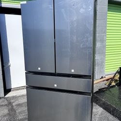 Samsung Bespoke 23 cu. ft. Counter Depth 4-Door French Door Smart Refrigerator with Beverage Center in Stainless Steel