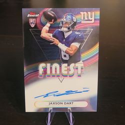 2025 Topps Finest Jaxson Dart Rookie Autograph Card