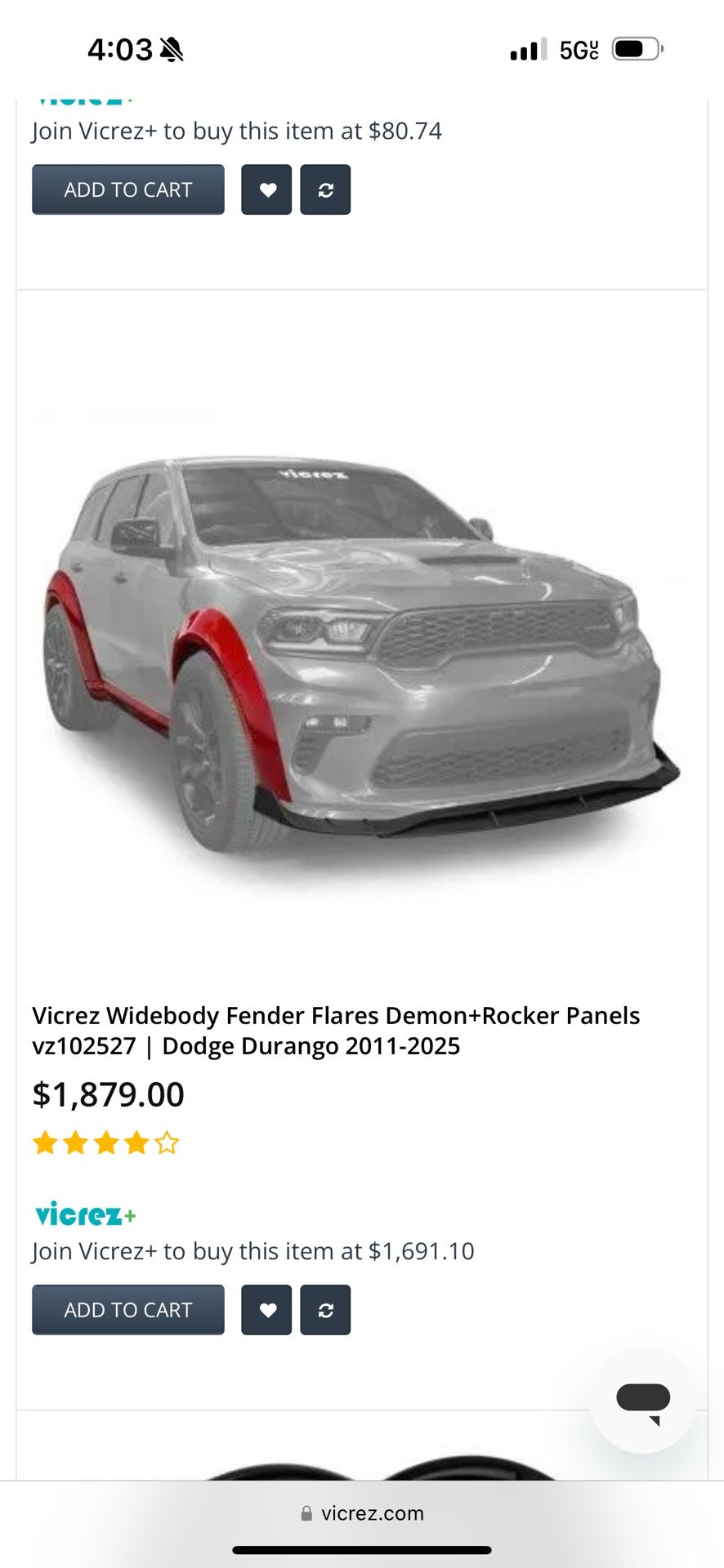 Vicrez Widebody Kit For Durango‼️‼️